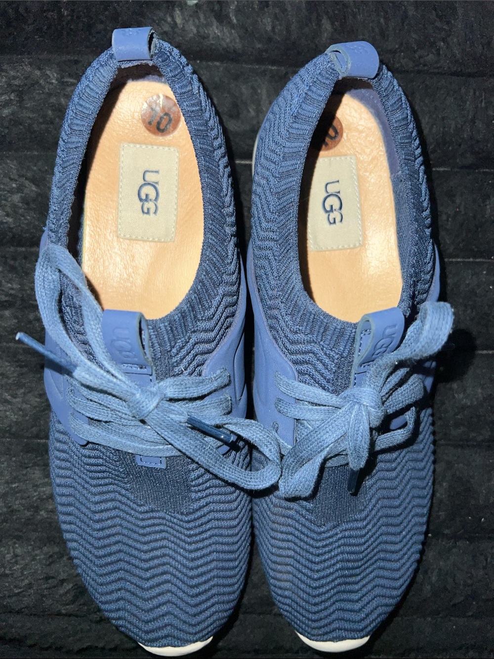UGG Women’s Navy Knit Lace-Up Sneakers